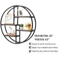 Tangkula Round Wall Shelf Wall-Mounted Circular Shelf