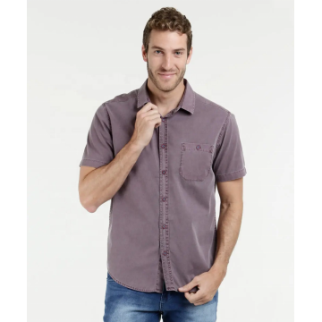 Camisa de vestir formal de manga corta para hombre verde suave