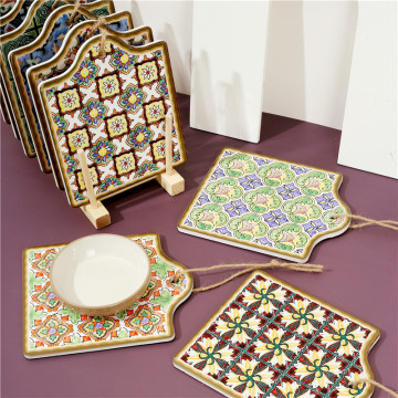 Cork placemat ve coaster seti - özel sıcak pot mat, kaymaz ve ısıya dayanıklı