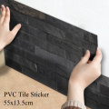 14Pcs Black Brick Bathroom DIY Self-adhesive Kitchen Tile Stickers Wall Floor Decor Home Tile Sticker Dropshipping