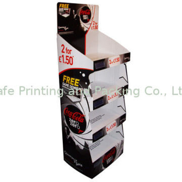 Customized 4 Tiers Cardboard Display Stands Pop Corrugated Shelf For Animal Products