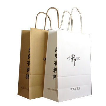 Super quality shopping bag, made of Kraft paper, eco-friendly, 4 to 6-color printing