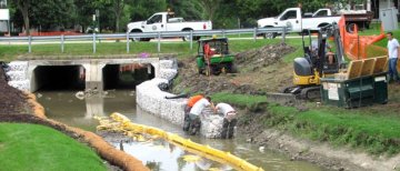 stone cage for gabion wall