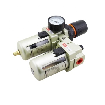 AC4010-04 SMC Type Air Source FRL Unit with 1/2 Inch Pneumatic Filter, Regulator, and Lubricator
