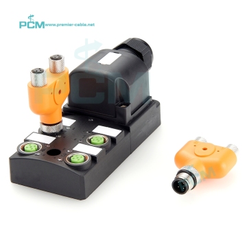 Industrial Automation: M12 4 Pin Male to Dual M8 3 Pole Female Y Splitter Adapter for CAN BUS and Robotics Applications