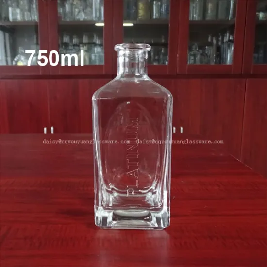 Wholesale premium quality vodka packing 750ml glass spirit bottles