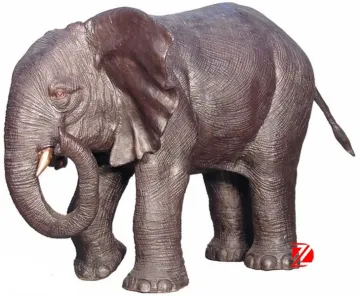 Large bronze garden elephant statue