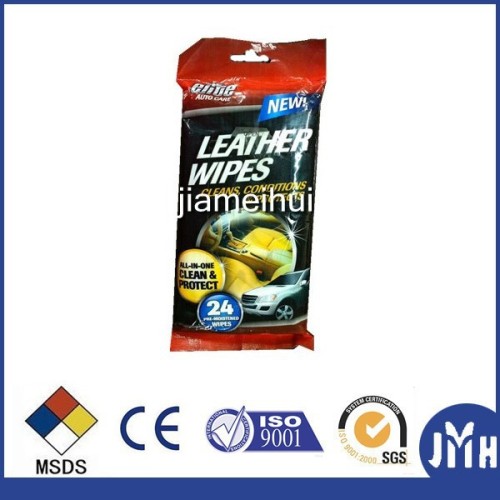 Wholesale auto care product car interior leather cleaning wet wipes