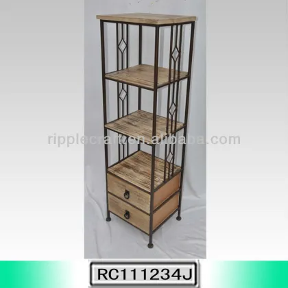 Beatiful Home Style Storage Shelves Rack with Two Drawers