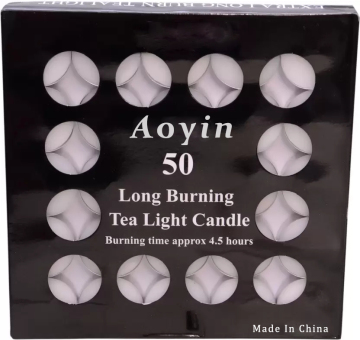 3.5hrs white unscent cheap tea light candles