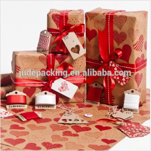 colorful pattern valentine's day gift wrapping paper roll for packaging