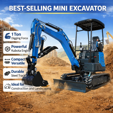 1.8Ton Blue Mini Excavator Kubota Engine Crawler