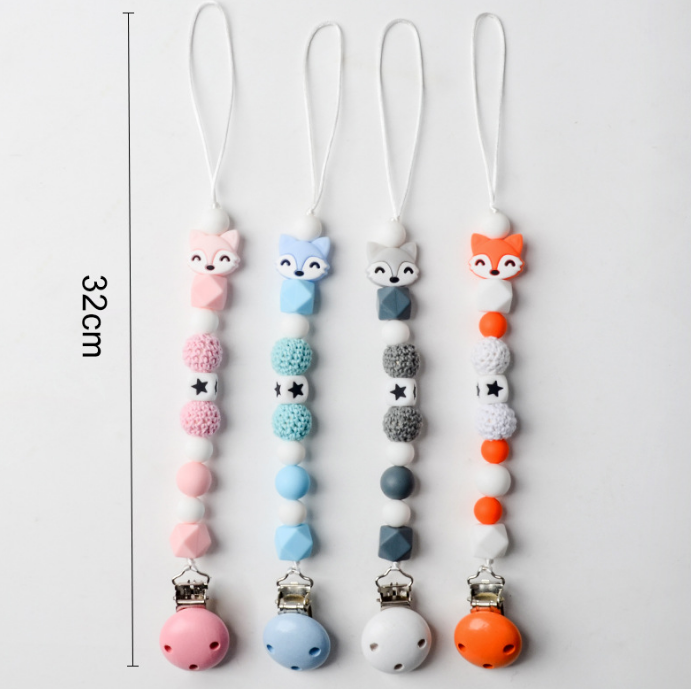 Silicone Fox Pacifier Clip Holders