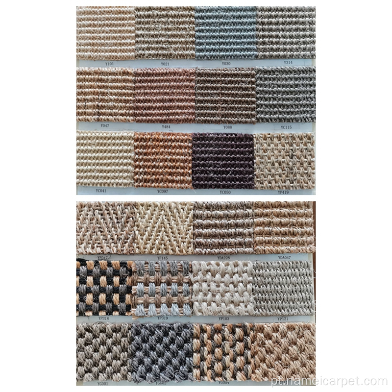 Rolos de tapete de palha de fibra de sisal naturais