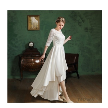 Best A-Line Sleeves Short Petite tea length wedding dress