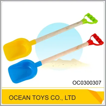 Most popular beach plastic sand shovel toy with wood handle OC0300307