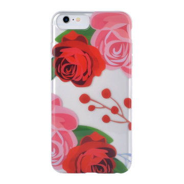 Red Rose Background Half Transparent Phone Case for IMD iPhone 6S Case