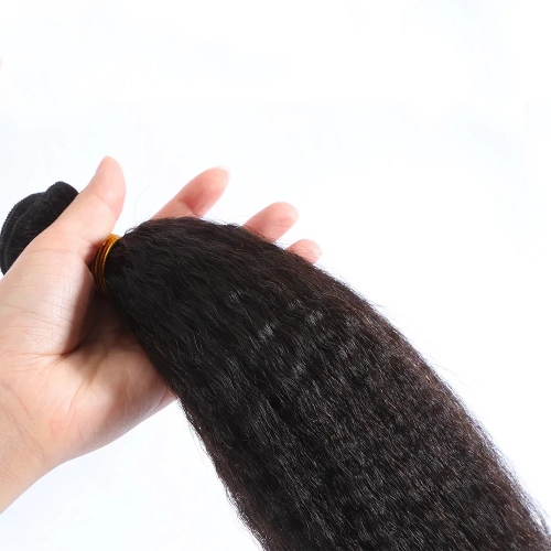 Grade 10 Remy Hair Extensions Original Brazilian Human Hair Bundles with Double Weft Afro Kinky Straight Style for Black Women
