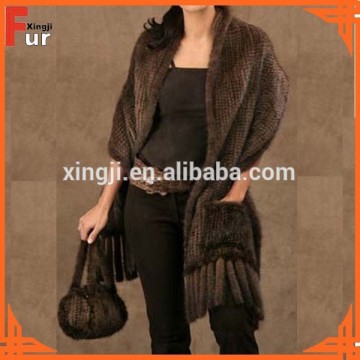 2016 Fashion Ladies Mink Fur Shawl