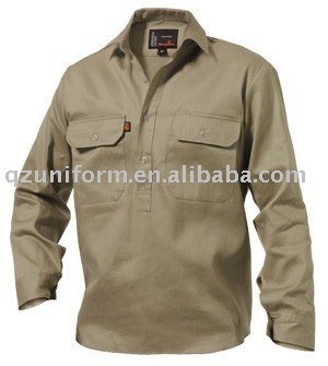 Long Sleeve Closed Front Drill Shirt