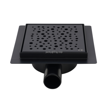 360 Rotatable Black Plastic Floor Drain for Bathroom Showers with Edge Waste Grates