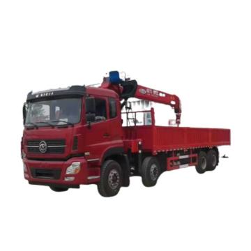 self loading flatbed truck 6x4 straight boom crane