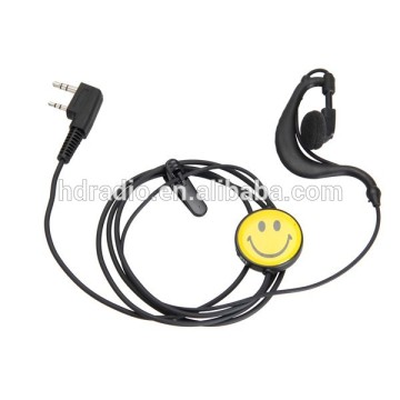 Smile Face Type D-shape Earhook Walkie Talkie Earpiece With VOX Function