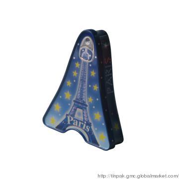 Eiffel Tower shaped tin box