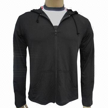 Men black coat with zipper, customized sports coat
