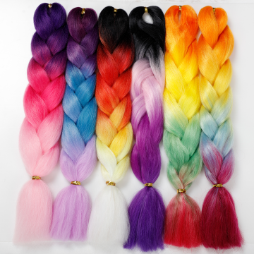 AodaleBraid 100g Yaki Other Artificial Hair Ombre Hair 24 inch Synthetic Jumbo Hair Braid