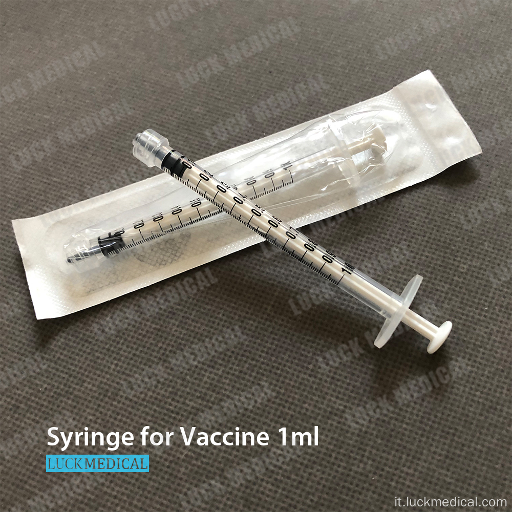 Siringa 1cc senza ago per il vaccino