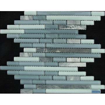 Gray Strip Glass Mixed Marble Decoration Mosaic