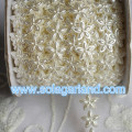 Forme de fleur de 11MM 10 verges / garniture de chaîne de perle de perle en plastique de petit pain