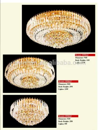 Golden Crystal Light Ceiling