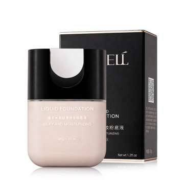 OEM Foundation Mirror Natural &amp; Ivory Oil Control Cakupan Penuh Waterproof Rias Cairan Concealer Caplless Tanpa Air