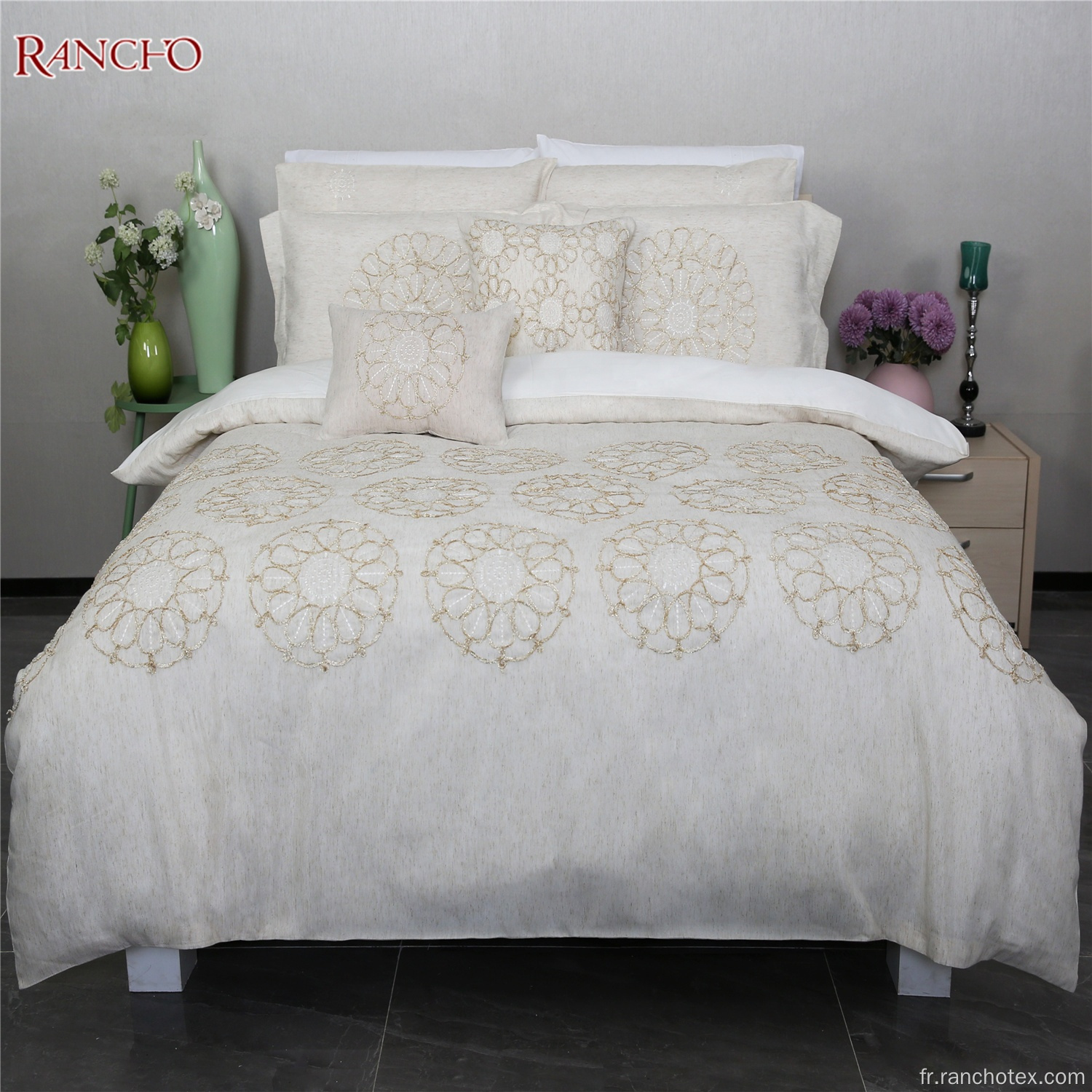 FAUX LINEN TAST KING SIZE COMFORTER SETS LISE