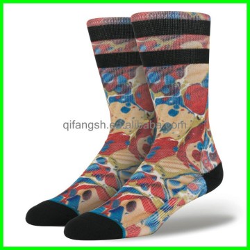 Mens crew sublimation wholesale custom print socks