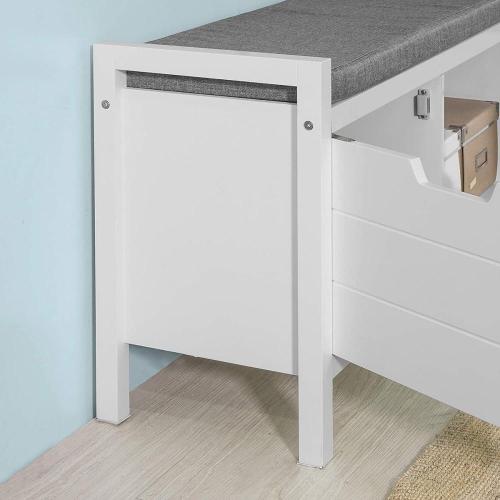 Padded Seat Cushion Storage Shoe Bench with Drawers