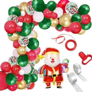 Wesołych świąt balonowych Arch &amp; Wreath Set z Balloons Aluminium Świętego Mikołaj