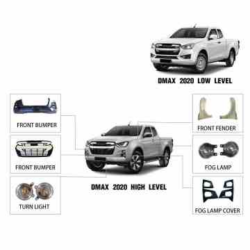 D-MAX 2020 Actualización de bajo perfil al kit de carrocería de alto perfil para accesorios 4x4