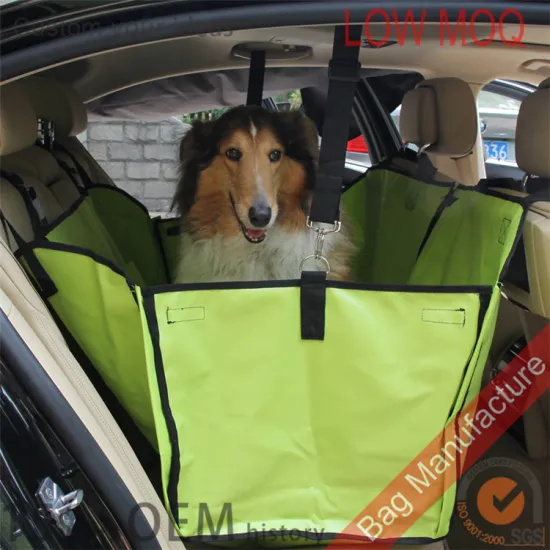 Custom Colorful oxford animal seat protector with safety belt & storage bag