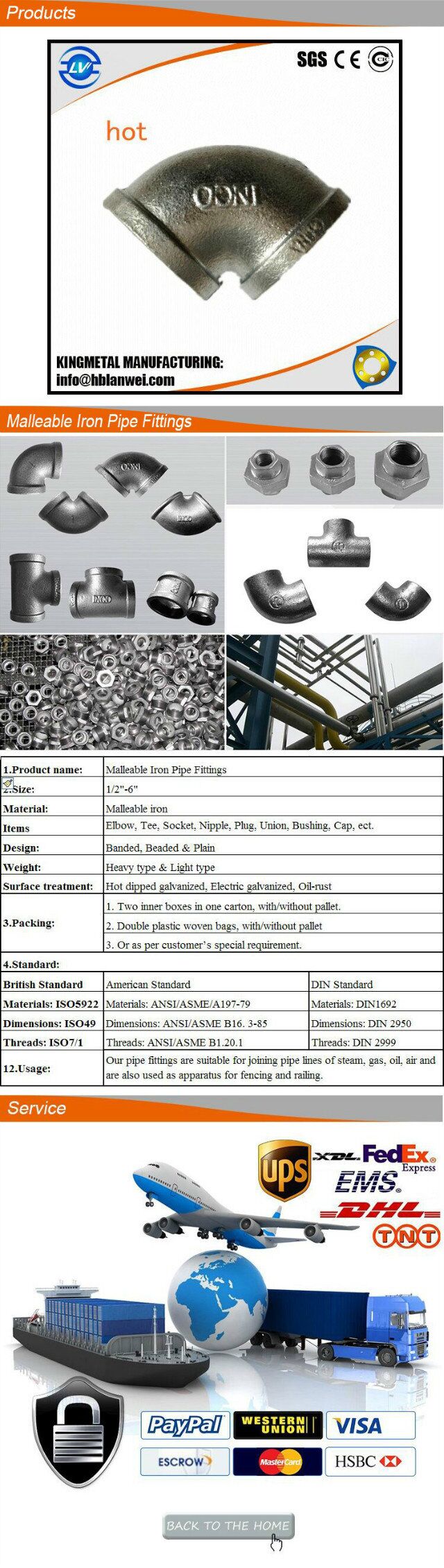 malleable iron pipe fitting