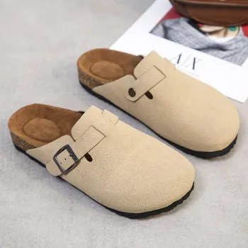 Wholesale Custom Logo Soft Leather Outdoor Garden Slippers for Women