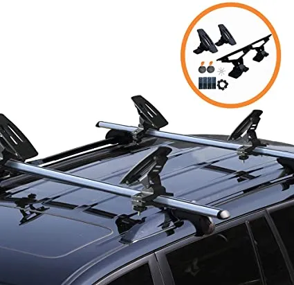 135LB Capacity Aluminum Rust-Resistant Kayak Roof Rack with Tie Down Straps for Carrier Canoe, Boat, and Paddle Board