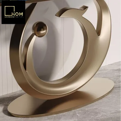 Modern Luxury Rock Slate Entrance Table with Luxurious Lighting