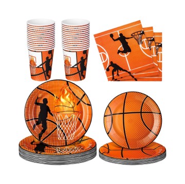 192Pcs Basketball Themed Birthday Party Supplies Set for 48 Guests