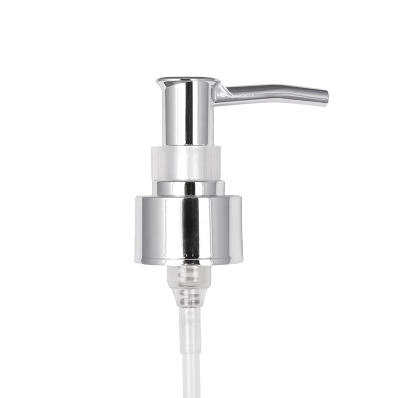 high quality body oil bottle replacement uv coating goldsilver lotion pump dispenser 24-410 28/410 with clip