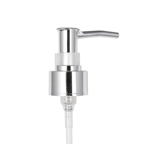 Hochwertiger Körperöl-Flaschenersatz UV-Beschichtung Goldsilber-Lotion-Pumpenspender 24-410 28/410 mit Clip