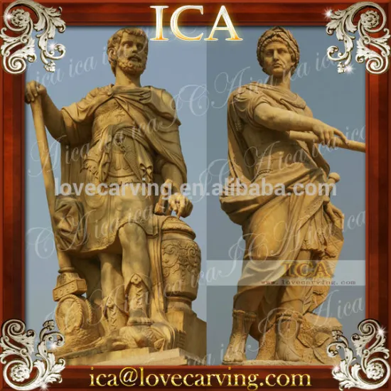 Hand carved outdoor man natural stone statue