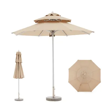 FEAMONT Leisure Garden Umbrella with LED Lights for Coffee Shops and Beaches